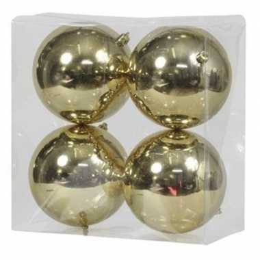 12x gouden kerstballen 12 cm glanzende kunststof/plastic kerstversiering