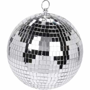 1x grote zilveren disco kerstballen discoballen/discobollen glas/foam 12 cm