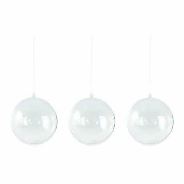 20x stuks plastic kerstballen vulbaar 5 cm
