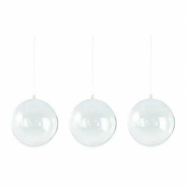 20x stuks plastic kerstballen vulbaar 7 cm