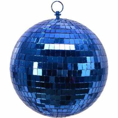 2x blauwe disco kerstballen discoballen/discobollen foam 20 cm