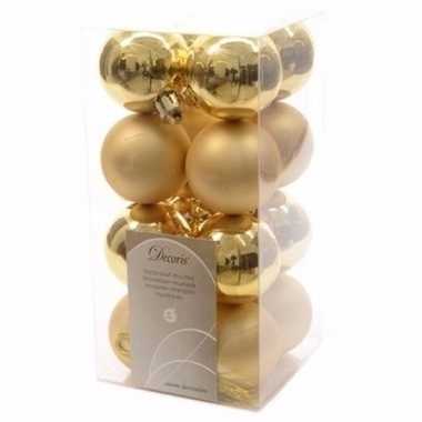 Christmas gold gouden kerstversiering kleine kerstballen pakket 16 st