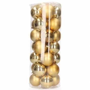 Gouden mini kerstballen 28 stuks