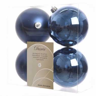 Kerstballen pakket mat blauw 10 cm