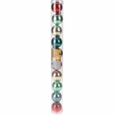Kerstballenset bonte kleuren 2 soorten