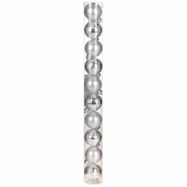 Kerstballenset zilver 2 soorten