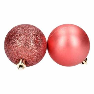 Klein kerstballen set, 49 stuks mini kerstballen rood wit groen blauw 3 cm, kunststof kerstballen klein, kerstboomversiering veilig, kerstboomballen set