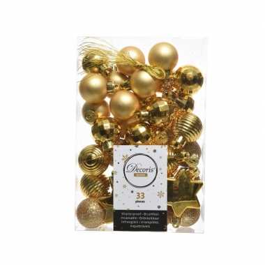 Kerstversiering kerstballen goud 33 stuks