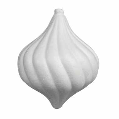 Piepschuim tolvormige kerstballen 9 cm