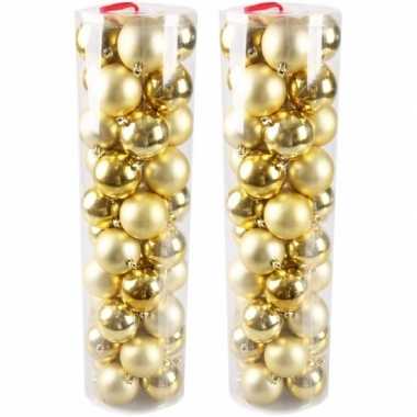 Plastic kerstballen goud 80 stuks