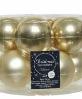 10x champagne beige glazen kerstballen 6 cm glans en mat