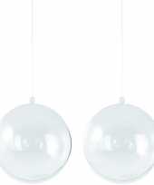 15x plastic kerstballen vulbaar 12 cm