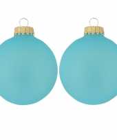 16x spa frost blauwe glazen kerstballen mat 7 cm kerstboomversiering