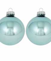 16x starlight blauwe glazen kerstballen glans 7 cm kerstboomversiering