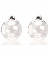 16x stuks glazen kerstballen transparant 10 cm