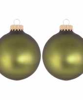 16x tropical velvet groene glazen kerstballen mat 7 cm kerstboomversiering