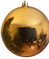 1x grote gouden kerstballen van 14 cm glans van kunststof