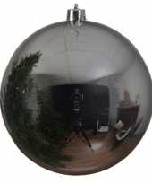 1x mega zilveren kerstballen van 25 cm glans kunststof