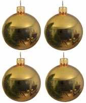 20x gouden kerstballen 10 cm glanzende glas kerstversiering