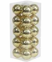 20x gouden kerstballen 8 cm glanzende kunststof plastic kerstversiering