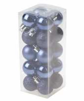 20x kleine donkerblauwe kerstballen 3 cm kunststof