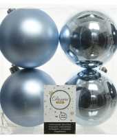 20x lichtblauwe kerstballen 10 cm kunststof mat glans