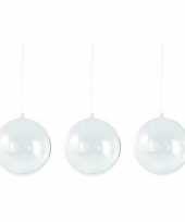 20x stuks plastic kerstballen vulbaar 7 cm