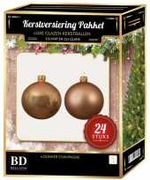 24 stuks mix glazen kerstballen pakket donker parel 6 en 8 cm