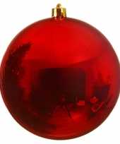 2x grote kerst rode kerstballen van 20 cm glans van kunststof