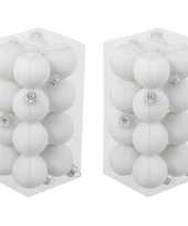 32x witte kleine glazen kerstballen 3 5 cm mat glans