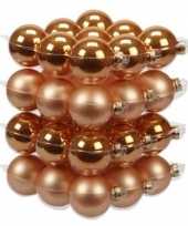 36x oranje kerstballen 6 cm glas kerstversiering