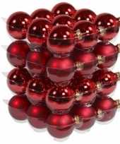 36x rode kerstballen 6 cm glas kerstversiering