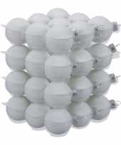 36x witte kerstballen 4 cm glas kerstversiering