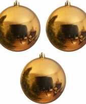 3x grote gouden kerstballen van 14 cm glans van kunststof