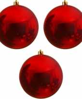 3x grote kerst rode kerstballen van 14 cm glans van kunststof