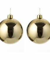 3x grote kunststof decoratie kerstballen goud 25 cm