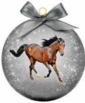 3x kunststof dieren kerstballen met paard 8 cm