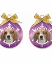 3x stuks dieren kerstballen beagle honden 8 cm