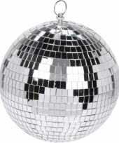4x grote zilveren disco kerstballen discoballen discobollen glas foam 18 cm