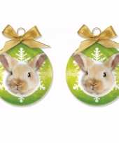 4x stuks dieren huisdieren kerstballen konijn haas 8 cm