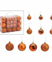 50x kunststof kerstballen koper 3 4 en 6 cm