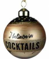 6x gouden glazen kerstballen i believe in cocktails 8 cm