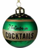 6x groene glazen kerstballen i believe in cocktails 8 cm