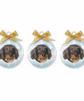 6x stuks dieren huisdieren kerstballen teckel hond 8 cm