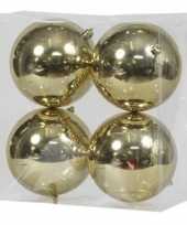 8x gouden kerstballen 12 cm glanzende kunststof plastic kerstversiering