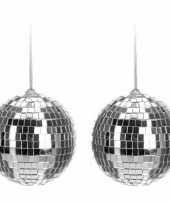8x kerstboom decoratie discobal kerstballen zilver 6 cm