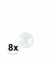 8x plastic kerstballen vulbaar 14 cm
