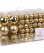 94 delige kerstboomversiering kunststof kerstballen set goud