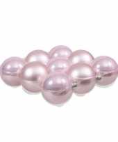 9x roze kerstballen 10 cm glas kerstversiering