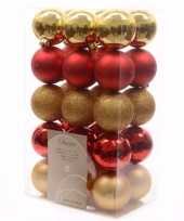 Ambiance christmas gouden kerstversiering kerstballen pakket 30 stuks 10096889